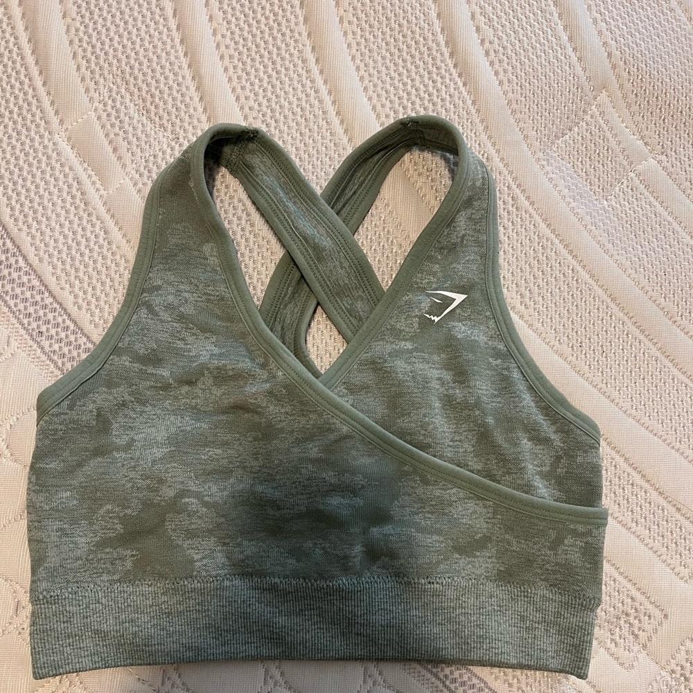 Green Camo Gymshark Sports Bra.